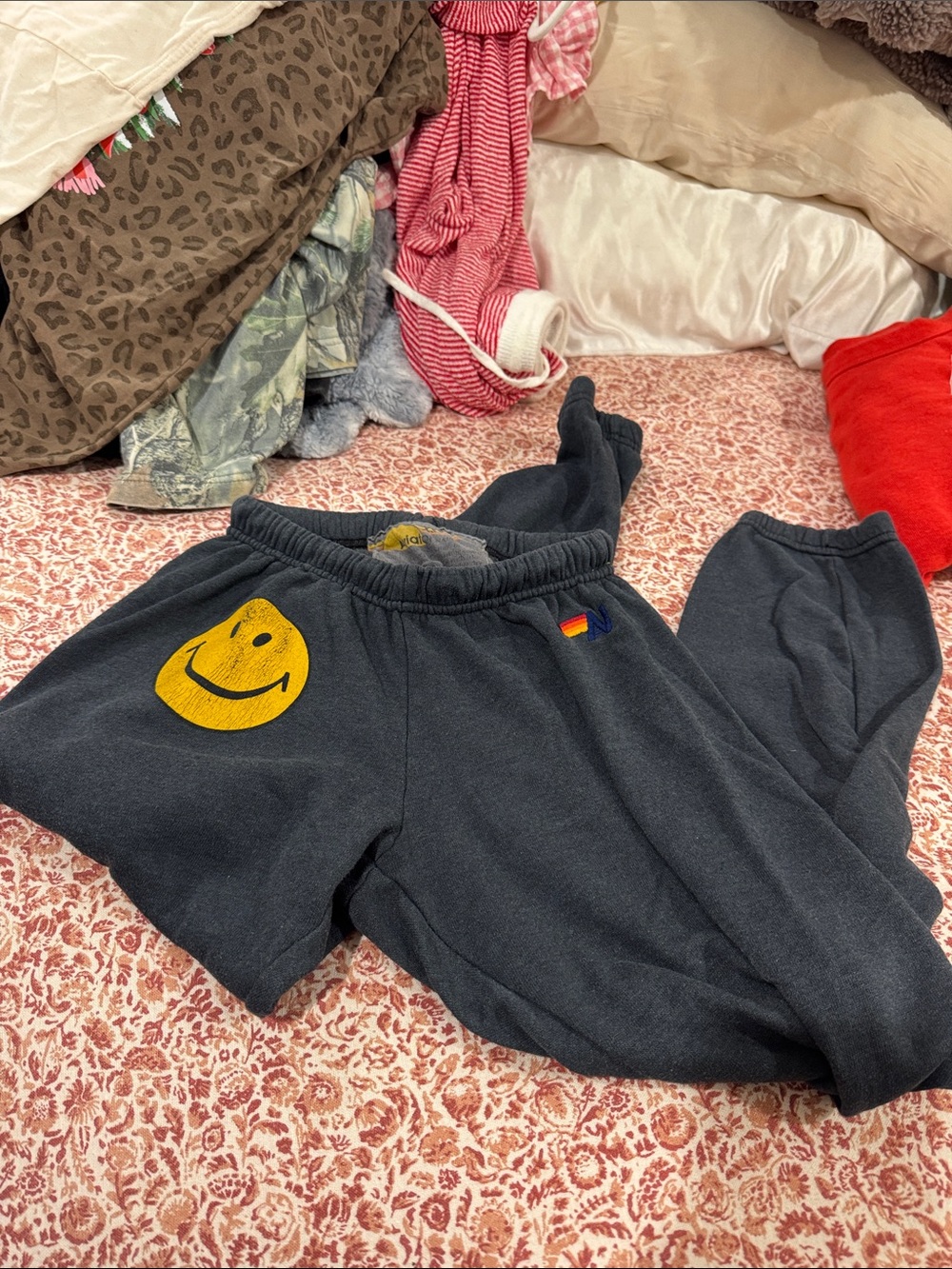 Aviator nation happy face joggers